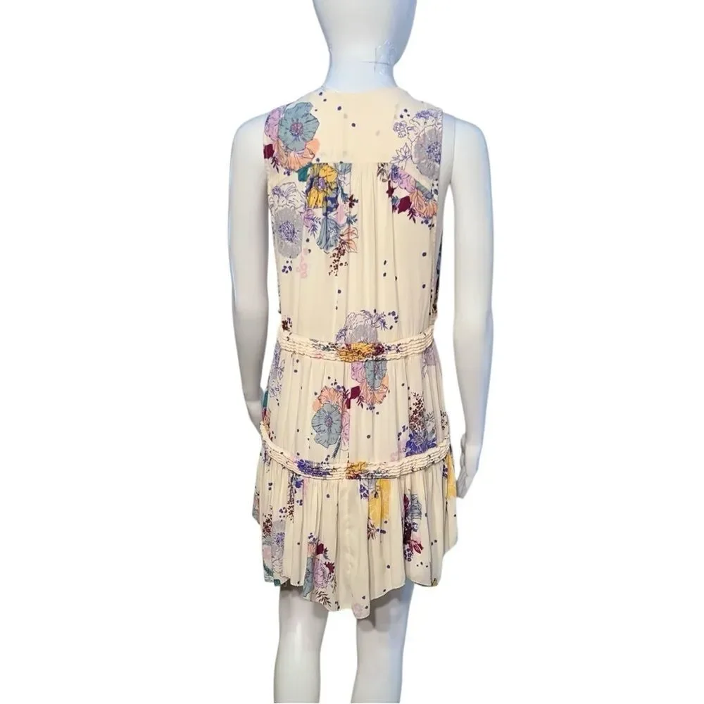 Free People Cream Floral Tunic